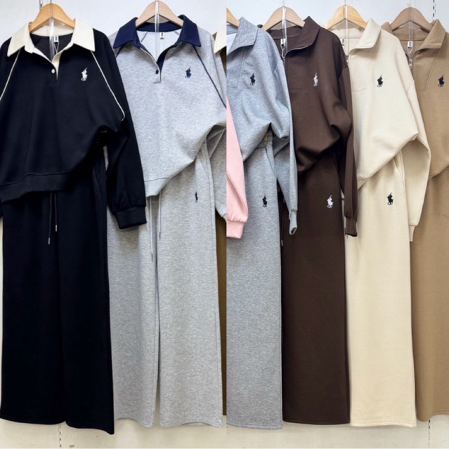 be chic ชุดเซทแขนยาวคอซิป ปักม้า เสื้อ+กางเกง  🍄ของเข้าอีกรอบปลายปีนะคะ🍄