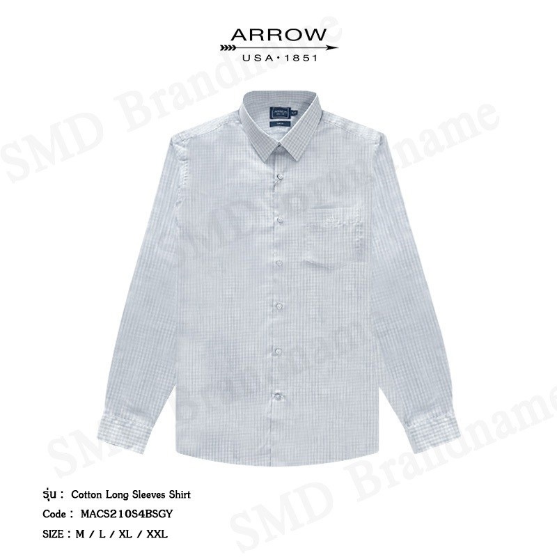 Arrow เสื้อเชิ้ตแขนยาวผู้ชาย รุ่น Cotton Long Sleeves Shirt Code: MACS210S4BSGY ราคา ถูกที่สุด ดีลบีเคเค