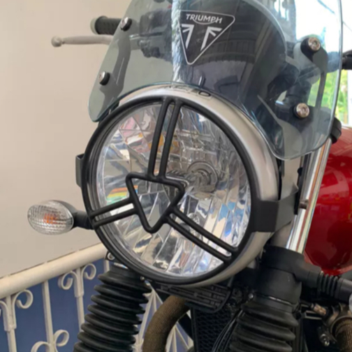 การ์ดไฟหน้า สำหรับ Triumph T100, T120 และ Triumph ที่มีไฟหน้าขนาด 7 นิ้ว