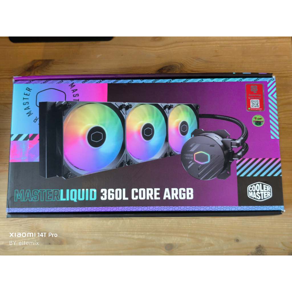 COOLER MASTER MASTERLIQUID 360L CORE ARGB (BLACK)(LGA1700)(AM5)(LGA1851) น้ำปิดสีดำมือสอง ครบกล่อง ป