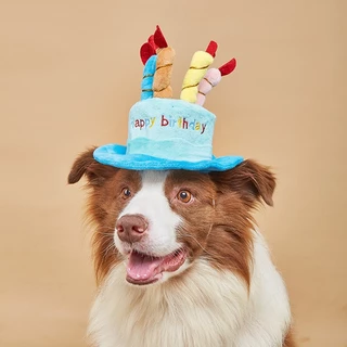 🔥 พร้อมส่ง หมวกวันเกิด Happy birth day🔥หมวกสัตว์เลี้ยง หมา แมว กระต่าย น่ารัก สีสันสวยงาม