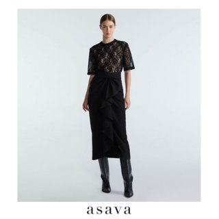 [asava aw25] Kaylani Draped Midi Skirt กระโปรงผู้หญิง ทรงสอบ…