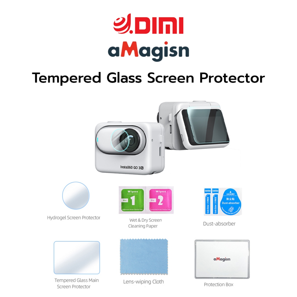 aMagisn GO3S Tempered Glass Screen Protector ฟิล์มกันรอย กล้องinsta360 GO 3S / GO 3
