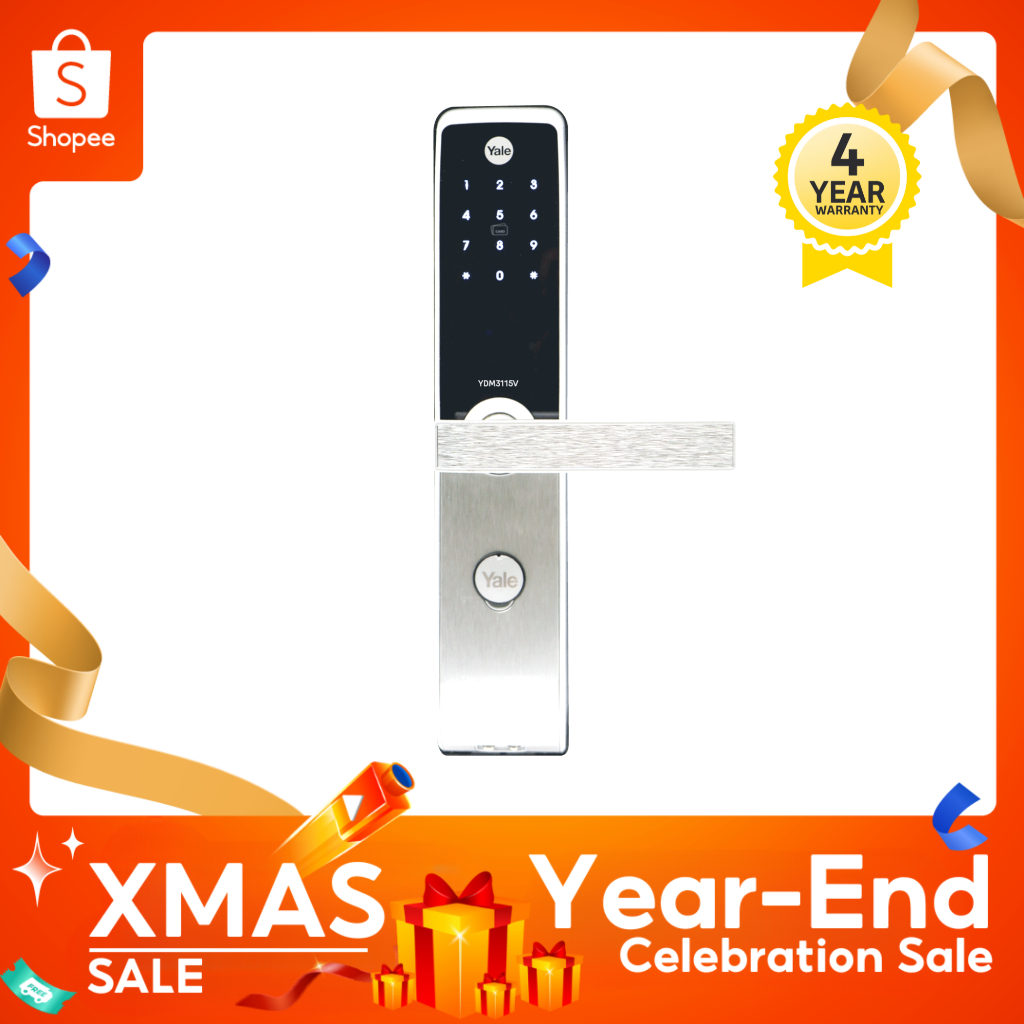 Yale YDM3115V เยลดิจิตอลล็อคแบบใช้การ์ด หน้าจอสัมผัส (ชุดมือจับฝังในบาน)