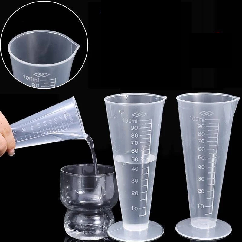 Homeware Store ถ้วยตวงพลาสติก ทรงสามเหลี่ยม ถ้วยตวงมีตาชั่ง เรียว ใส ทนอุณหภูมิสูง 50/100ml - รูปที่ 7