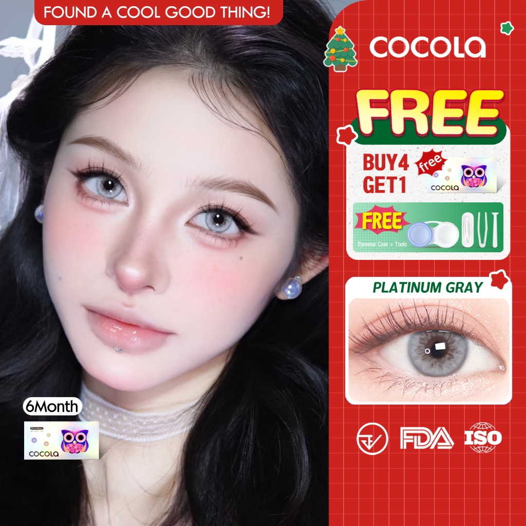 【Buy 5 Get 1 Free】คอนแทคเลนส์ Hazy Mist White / Gray / Purple (Large Diameter) ใส่สวยทุกโอกาส✨ส่งไวจากไทย ,HA122-5