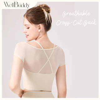 [New in Dec] - WellBuddy สปอร์ตบราแขนสั้น เสื้อโยคะ เสื้อออกกำลังกายแขนสั้น เสื้อพิลาทิส (Stella Top)