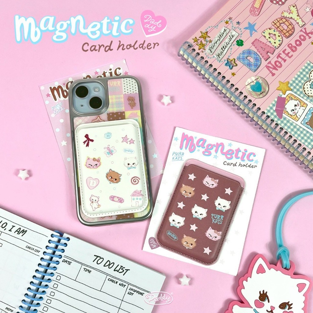 DADDY | Purrkats Magnetic Card การ์ดใส่บัตรติดเคสแม่เหล็ก