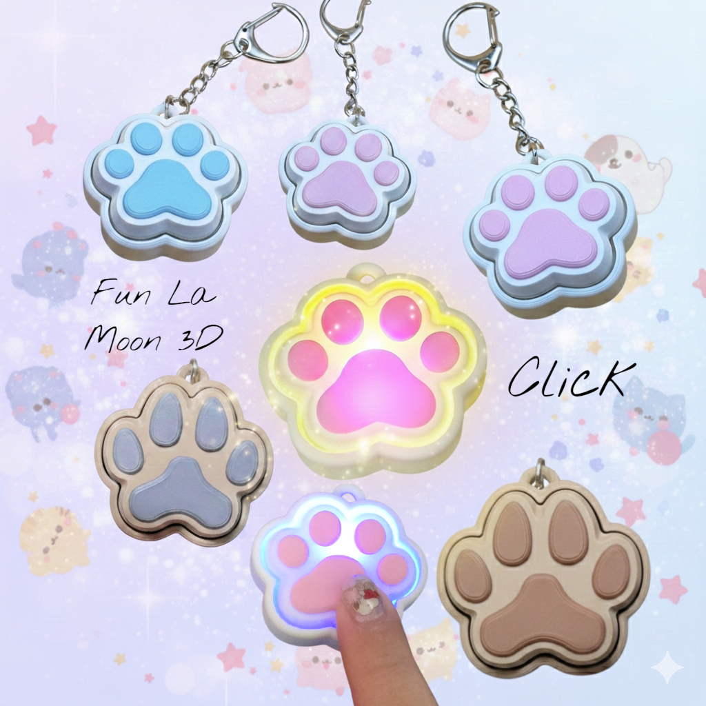 พวงกุญแจคีย์แคปอุ้งหมาแมวมินิ Clicker 3D (ราคาต่อ 1 ชิ้น) เลือกสวิตซ์ได้