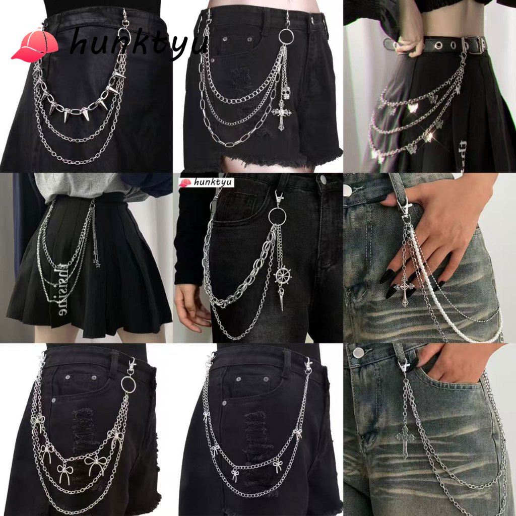 COD💕y2kโซ่เอว ทันสมัย สไตล์ฮิปฮอป ทันสมัยสาย โซ่หลายชั้น สำหรับสตรีทสไตล์