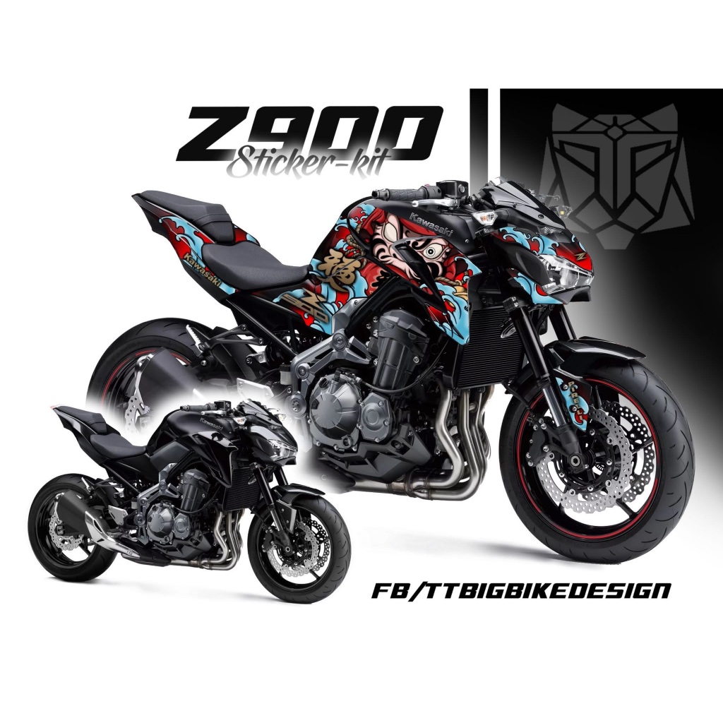 TT BIGBIKE DESIGN ชุดสติ๊กเกอร์แต่งลายรถ สำหรับ Z900 (2017-2019) ลาย TT DARUMA