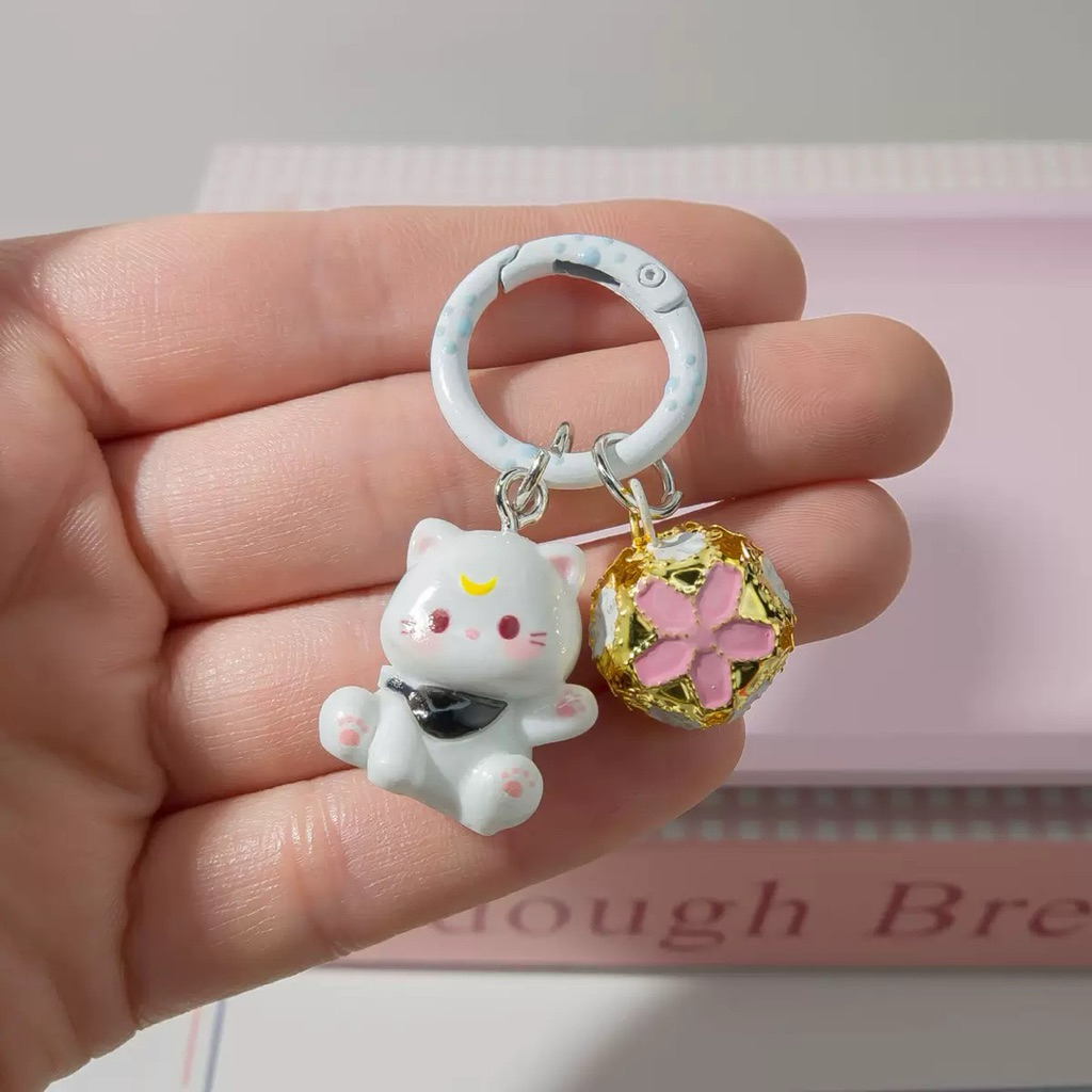 พวงกุญแจแมวกวักจันทร์เสี้ยว กระดิ่งนำโชค (Lucky Moon Cat Bell Keychain)พวงกุญแจนำโชค พวงกุญแจรูปแมว ที่ห้อยกระเป๋าน่ารัก - รูปที่ 6