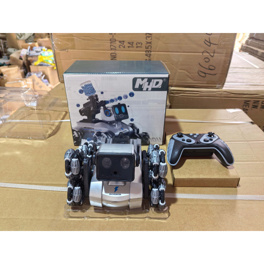 HAPBABY（NEW) หุ่นยนต์สุนัขอัจฉริยะ หุ่นยนต์ควบคุมระยะไกล หุ่นยนต์อัจฉริยะสำหรับเด็ก สุนัขกลผาดโผนแปดล้อของขวัญคริสต์มาส