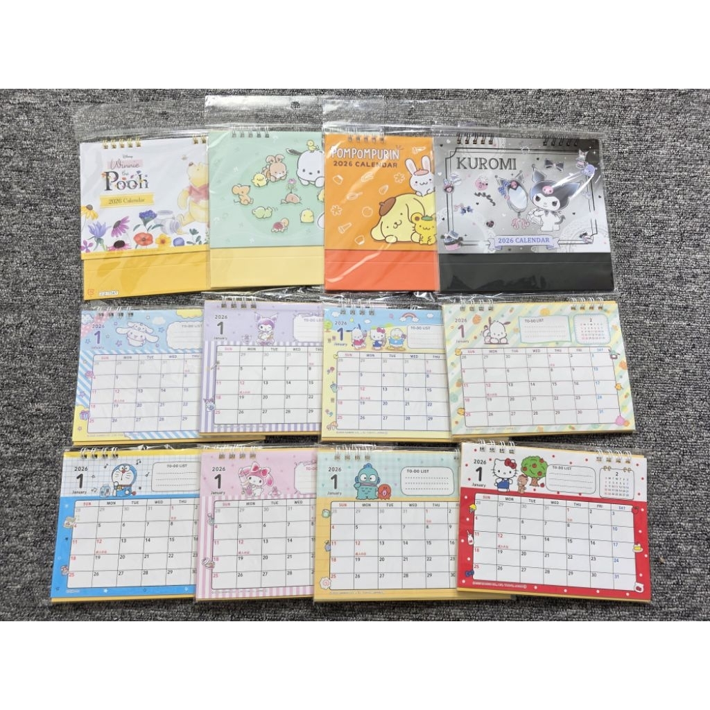 พร้อมส่ง // ปฏิทินตั้งโต๊ะ ลายการ์ตูน Sanrio Disney ลิขสิทธิ์แท้ 100% นำเข้าจากญี่ปุ่น