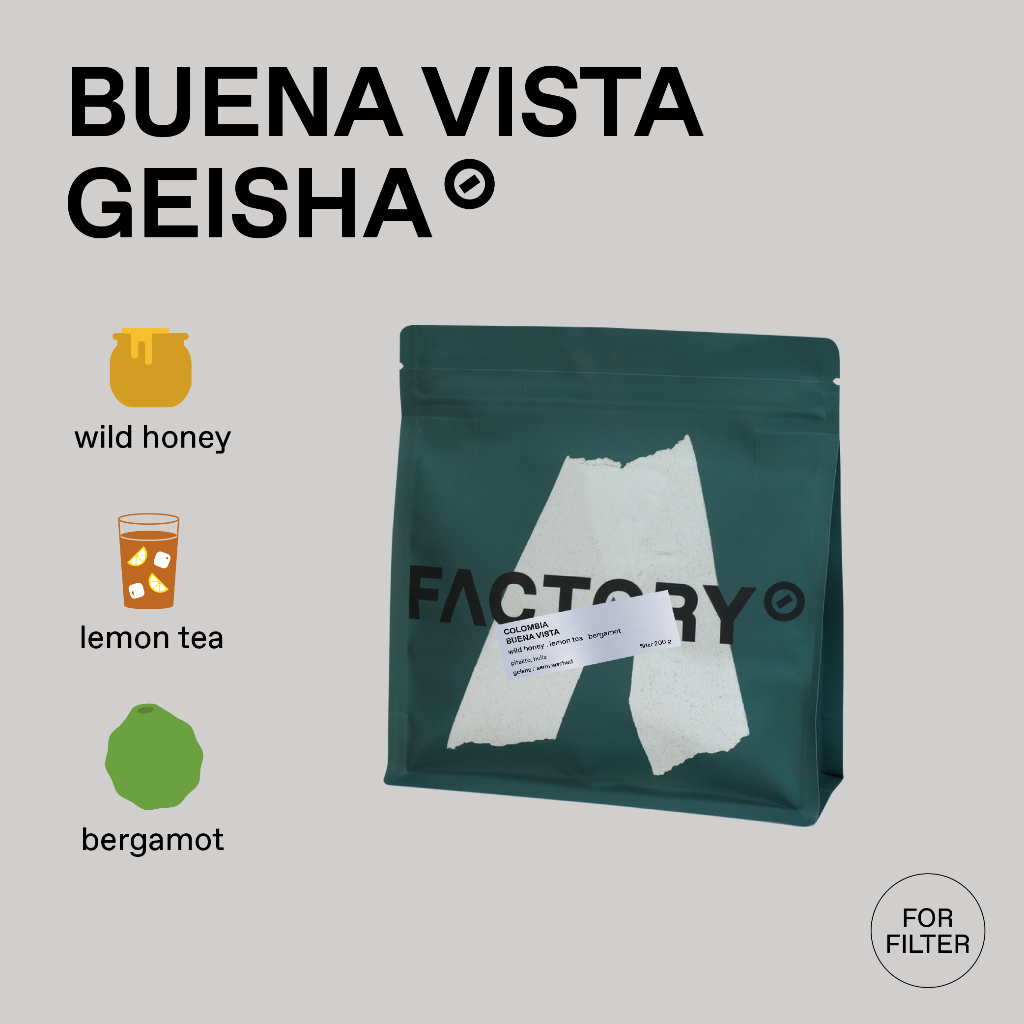 Factory Coffee เมล็ดกาแฟ Colombia - Buena Vista (Geisha) l Semi Washed Process (บรรจุ200g)