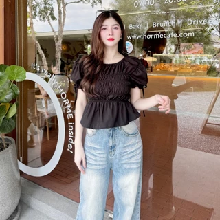 เสื้อแต่งสม็อค แขนตุ๊กตาแต่งโบว์ ทรงสวย ผ้าไหมอิตาลี ใส่สบาย LG013