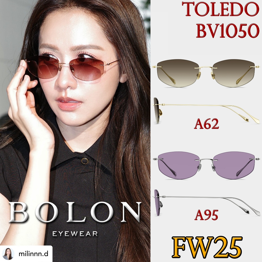 FW25 BOLON Premium แว่นกันแดด รุ่น TOLEDO BV1050 A62 A95 เลนส์ Nylon [B-Titanium] แว่นของญาญ่า