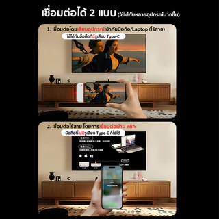 （จัดส่งจากประเทศไทย）เครื่องฉายภาพแบบไร้สาย อุปกรณ์แชร์หน้าจอ ไร้สาย 1080P 60Hz การเชื่อมต่อระยะไกลพิเศษ 50 เมตร