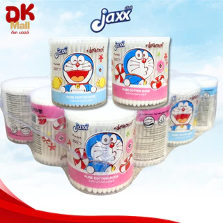 (live) Jaxx สำลีก้านจากใยฝ้ายบริสุทธิ์ แจ๊กซ์ คอตตอนบัด ลายโดเรมอน แบบกระปุก 200 ก้าน คละสี ฟ้า/ชมพู ยกโหล 12 กระปุก