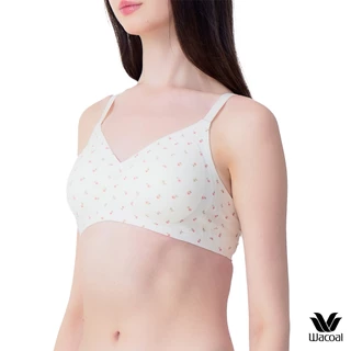 Wacoal Gogirls Smart Size บราไร้โครง ฟองน้ำบาง พิมพ์ลายดอกไม้ รุ่น WB3Y43