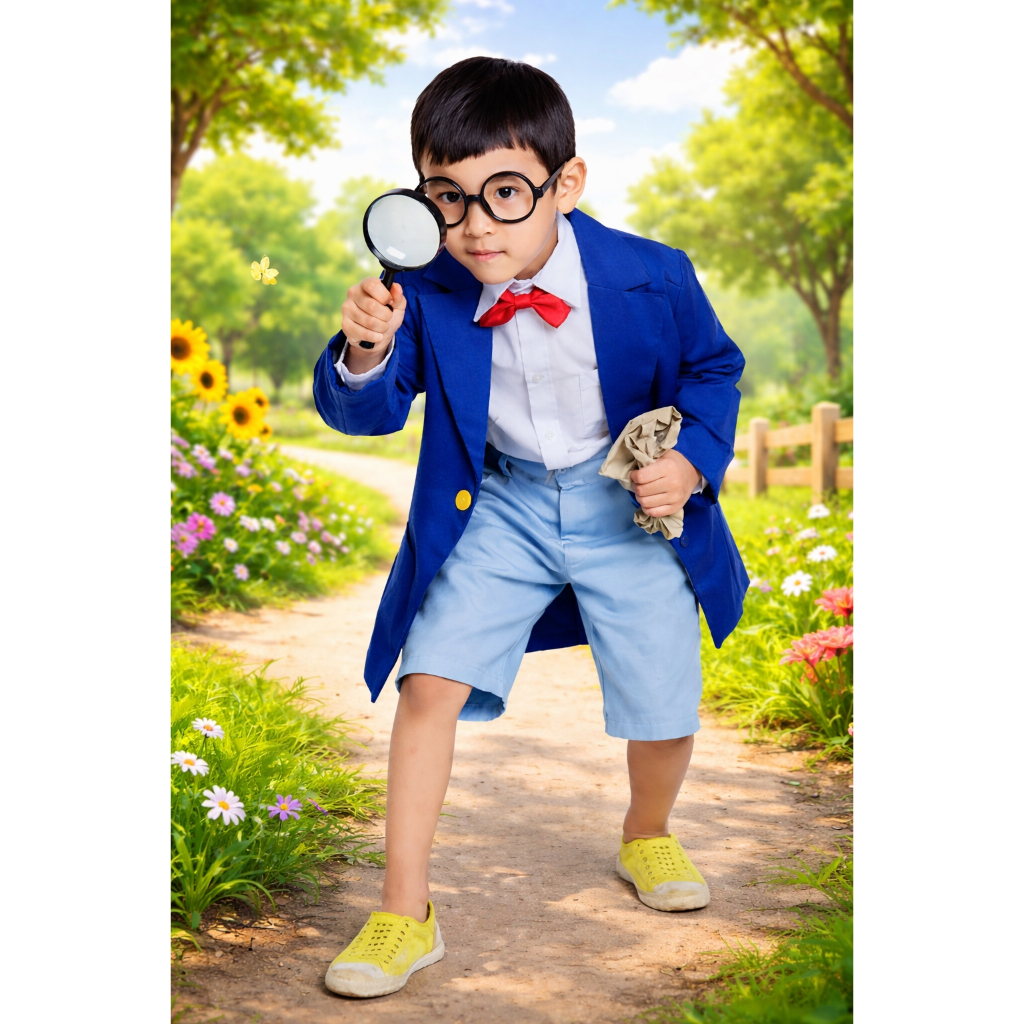 7C206 ชุดเด็ก ชุดโคนัน ยอดนักสืบจิ๋ว โคนัน Anime Cosplay Costume