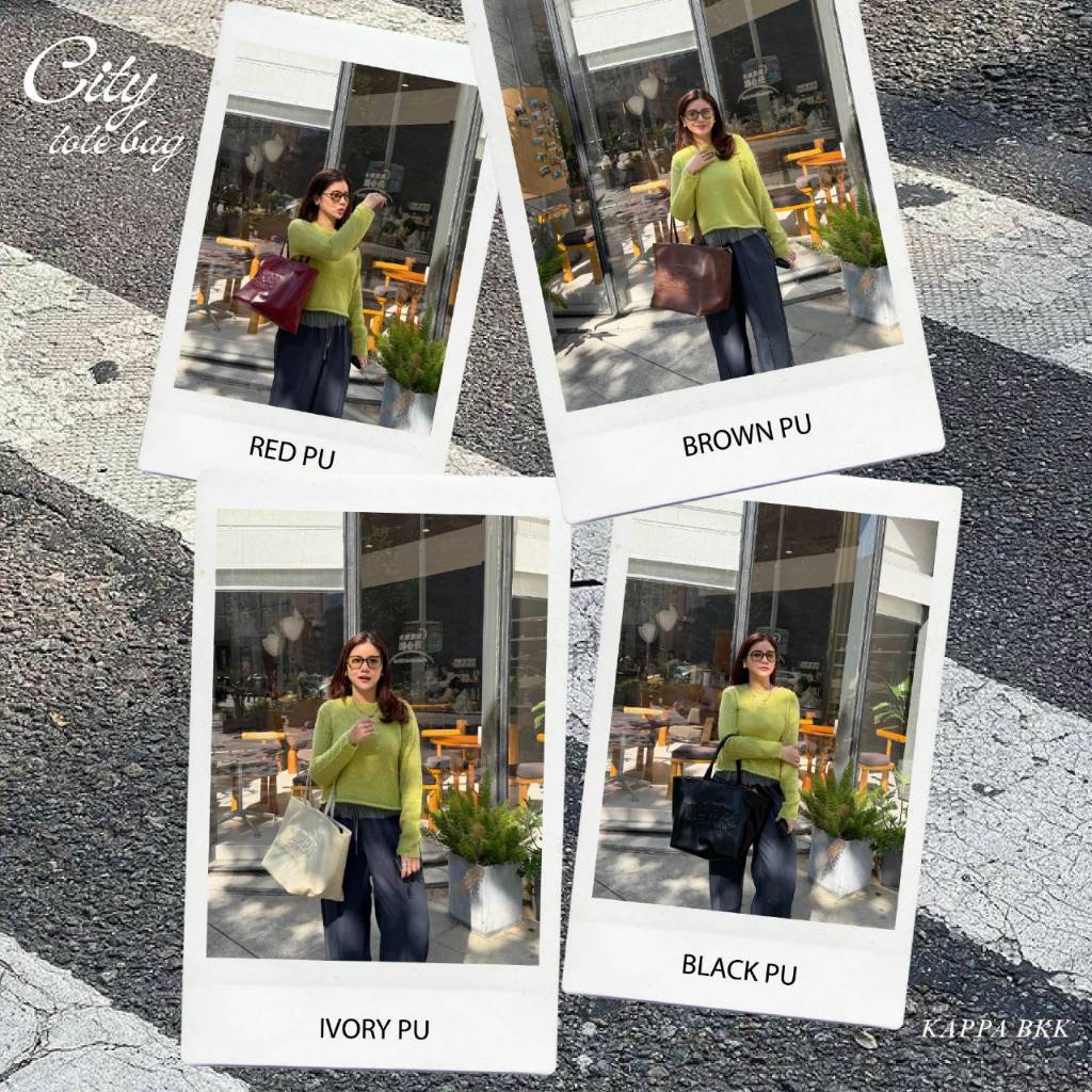 KAPPABKK City Tote Bag Embossed Logo กระเป๋าสะพายไหล่ไซส์ใหญ่สะใจ โลโก้นูนสุดเท่ - รูปที่ 6