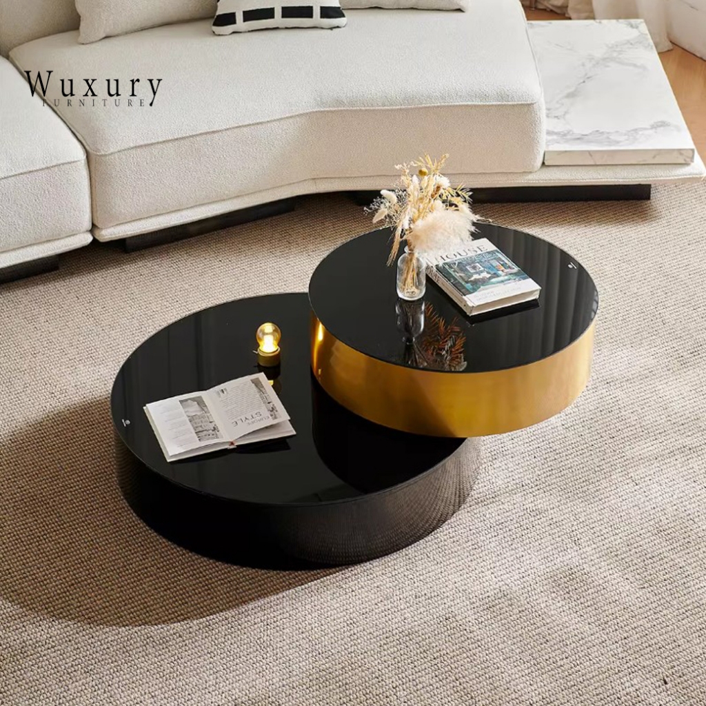 Wuxury Furniture  โต๊ะกาแฟ  โต๊ะกลางโซฟา หมุนได้ modern luxury ส่งฟรี
