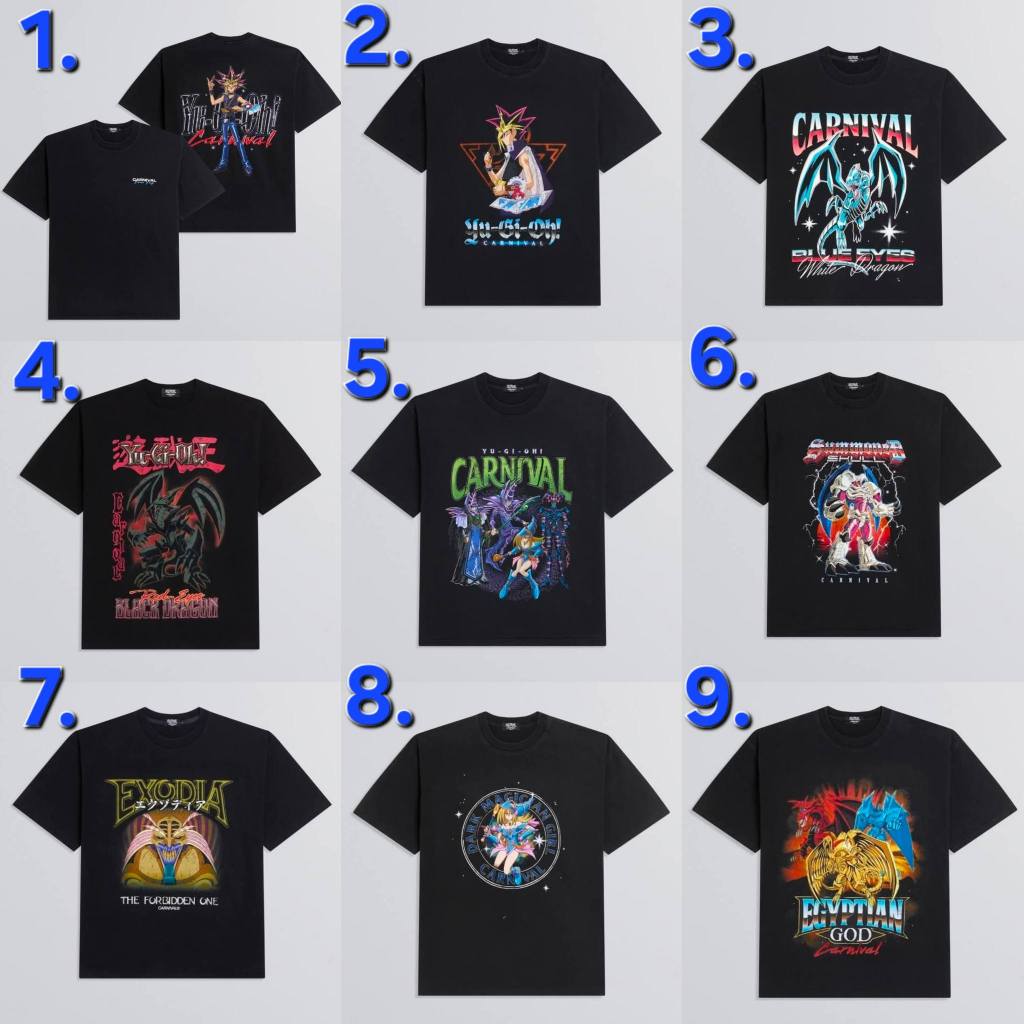 [ ของแท้ ] เสื้อยืด CARNIVAL x Yu-Gi-Oh! Collection OVS T-SHIRT ของใหม่ พร้อมส่ง