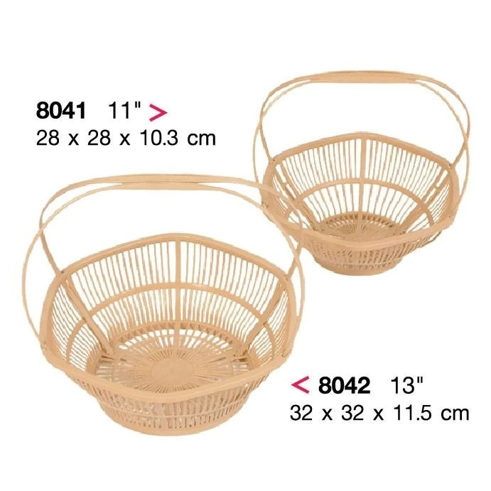 กระเช้าหกเหลี่ยมเล็ก 11 นิ้ว ขนาด 28x28x10.5cm รุ่น RI-8041