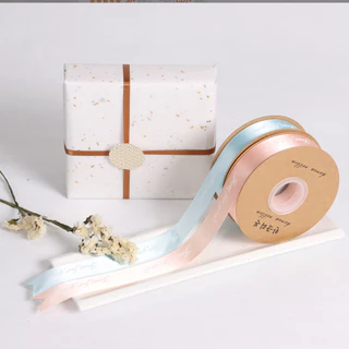 ริบบิ้นผ้าซาติน พิมพ์ลายตัวอักษร Just For You ขนาด 2.5 cm ริบบิ้นห่อช่อดอกไม้ ผูกกล่องของขวัญ ริบบิ้นพิมพ์ลาย DIY