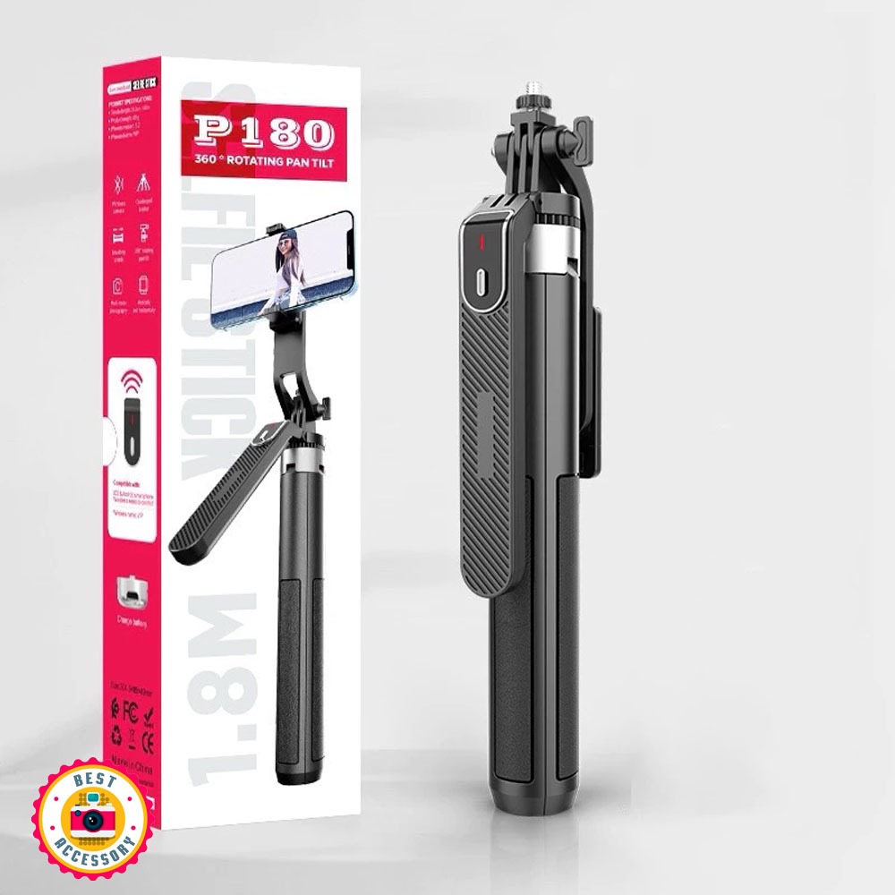 ขาตั้งไม้เซลฟี่  Selfie Stick รุ่น P180 / P320 ยืดได้ ตั้งได้ พร้อมรีโมท ขาตั้งสำหรับกล้องแอคชั่นแคม