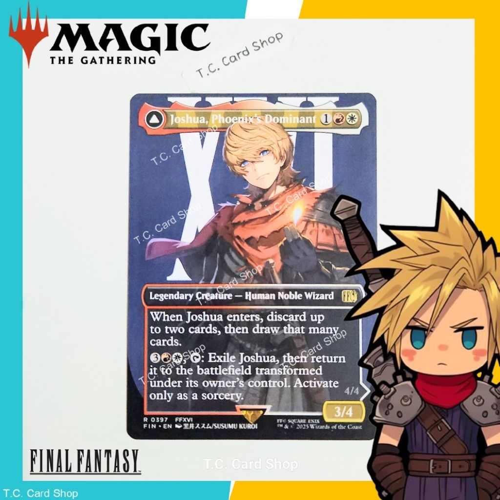 Joshua, Phoenix's Dominant (Borderless) - R0397 FFXVI (Goldstamp) - Final Fantasy - Magic the Gather