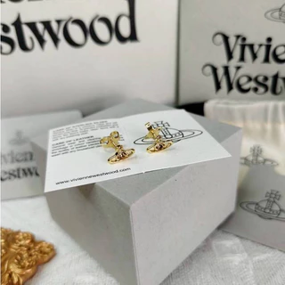 💓พร้อมส่ง💎เครื่องประดับVivienne Westwood Nano Solitaire Earrings⚡️ ของแท้💯
