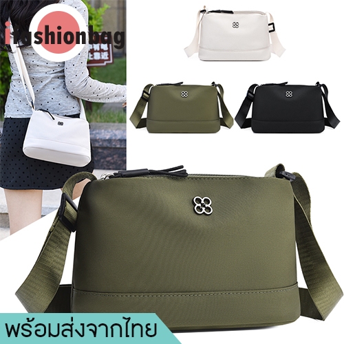 (มีส่งด่วน) ifashionbag(IF2556) กระเป๋าสะพายข้างผ้าไนล่อนใบเล็กมี4ช่องซิป ขนาด 10 นิ้ว