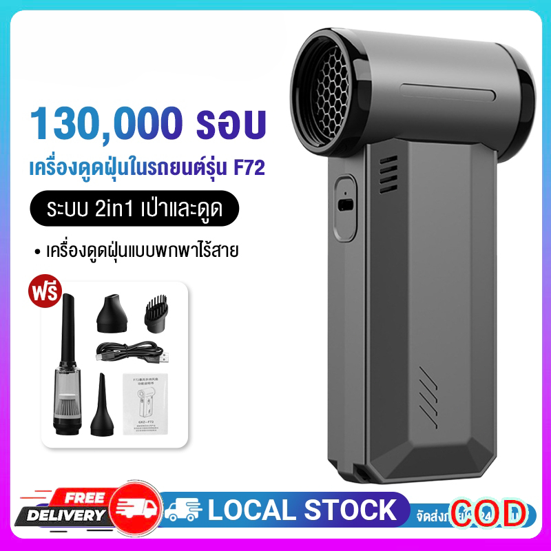 พัดลมอเนกประสงค์ พลังเจ็ท GXZ-F72 Handheld fan 130000RPM 2ระบบ 2 in 1 ดูดและเป่า