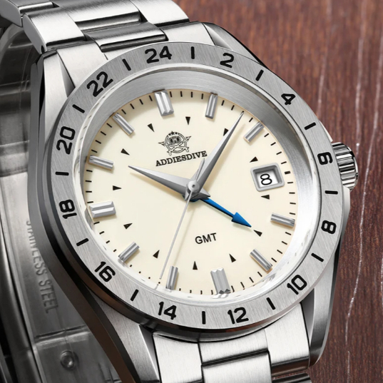 [Pre-order][ควอตช์] Addiesdive AD2063 (EVO9 GMT) 38MM AR Dome Sapphire Ronda 515 200M