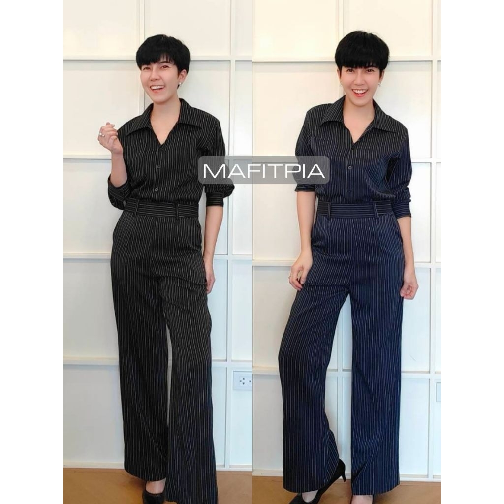 ชุดเซ็ทลายริ้ว  แบรนด์ม๊าฟิตเปรี๊ยะ ใส่แล้วดูหรูดูเท่ดูเพรียวด้วยความยาวของลายริ้ว ผ้าใส่สบาย