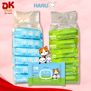 (live) [ 1 แพ็ค 6 ห่อ ] ทิชชู่เปียก Haru & Friends (ฮารุและเพื่อน) สูตรคาโมมายล์ มี 2 กลิ่นให้เลือก ขนาด 68 แผ่น