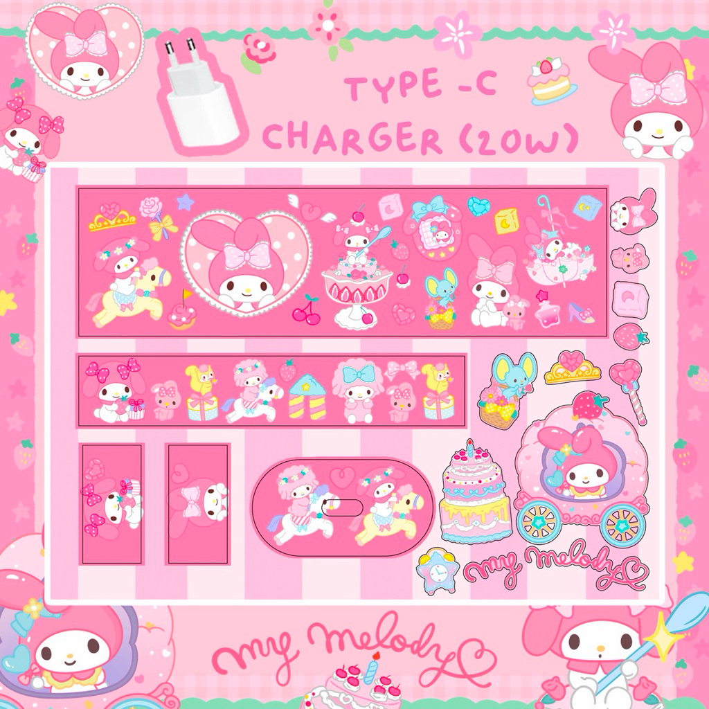 Sticker ติดสายชาร์จ iphone /ipad Type-C (ขากลม) 20W