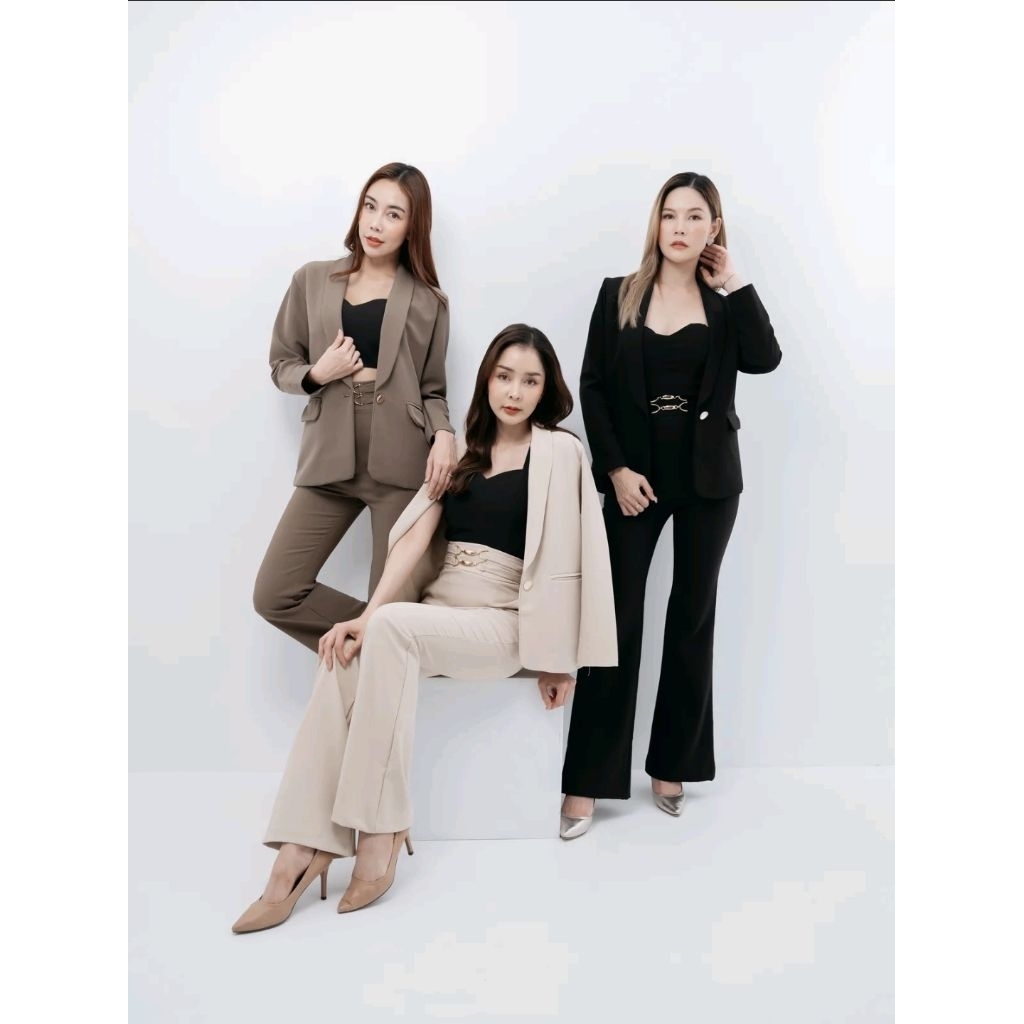 เสื้อเบลเซ่อฝากระเป้าปกคอกล้วยหอม ผู้หญิง เสื้อClothing Women แจ็กเก็ต#วน108
