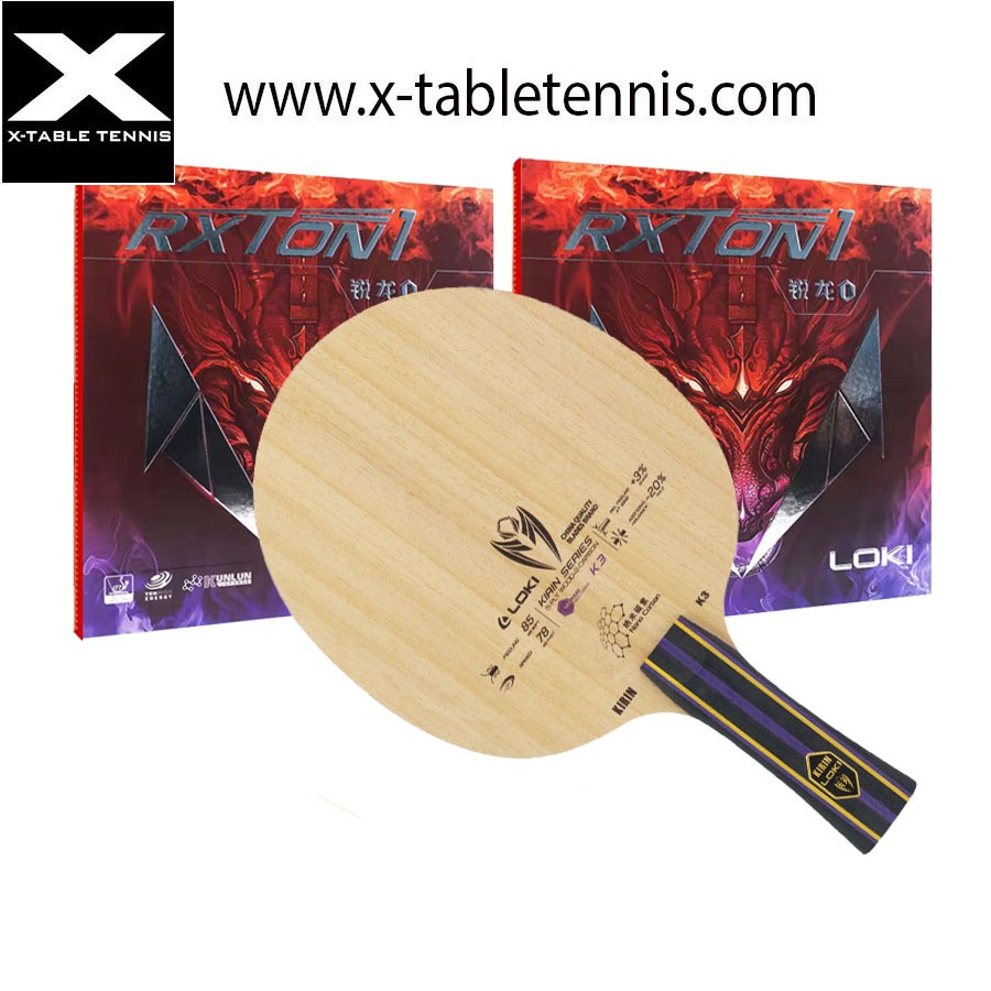 ไม้ปิงปอง Loki ร่น Kirin K3 + ยาง Rxton 1  จำนวน 2 แผ่น