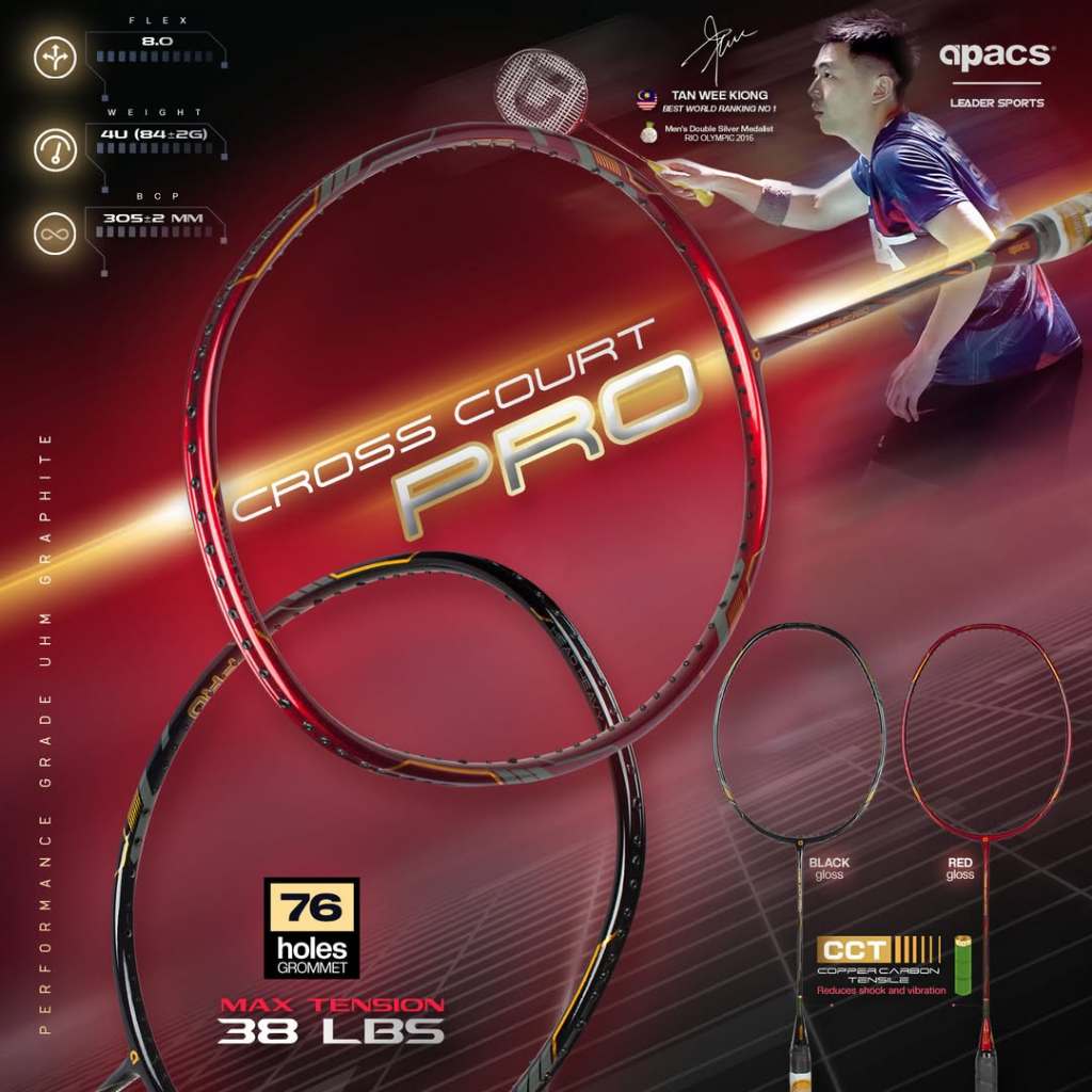 APACS CROSS COURT PRO 6.4 (3U / 4U) ไม้แบดมินตัน (สินค้าลิขสิทธิ์แท้ 100%)