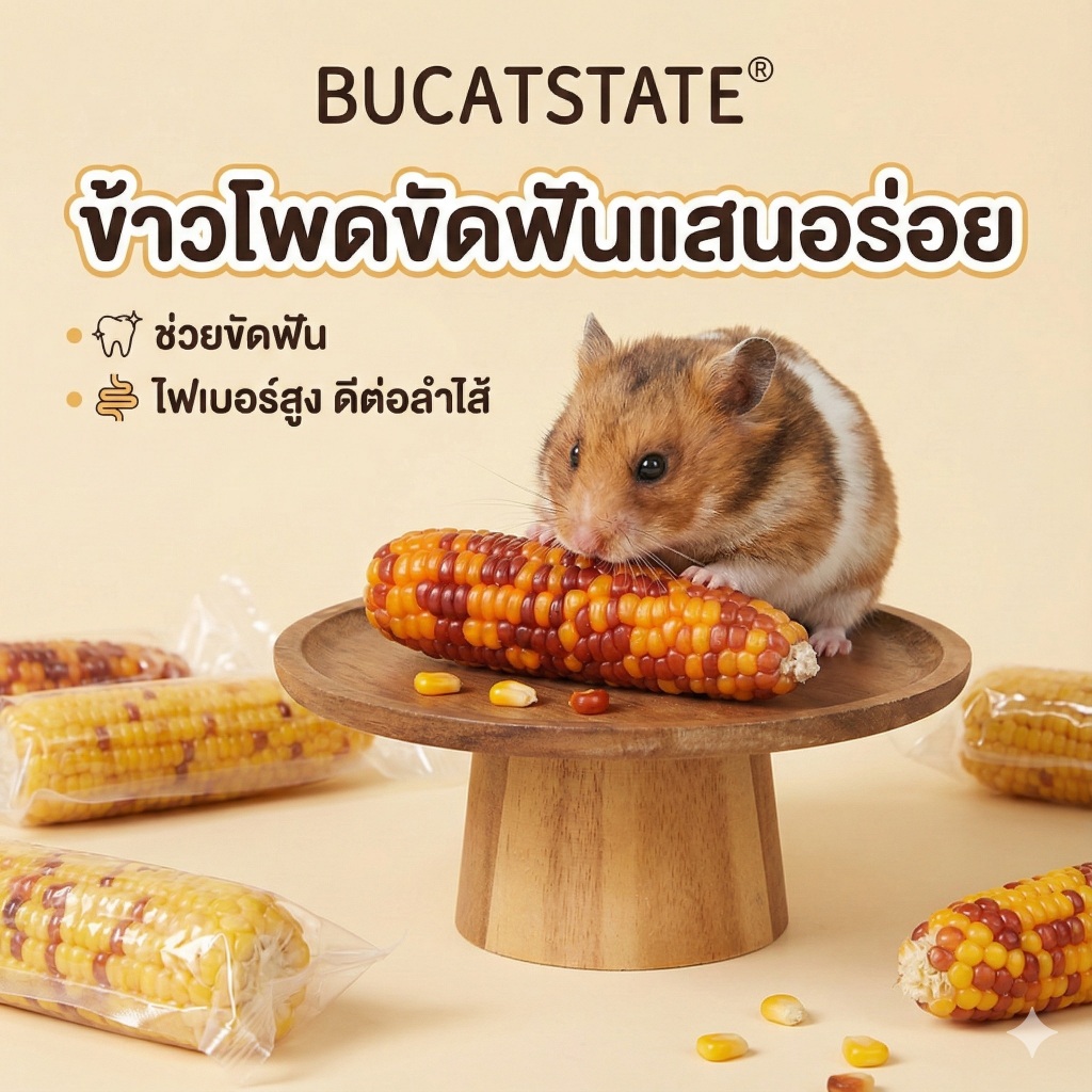 ข้าวโพดจิ๋ว ข้าวโพดลับฟัน ของลับฟัน สำหรับสัตว์เล็ก แฮมสเตอร์ ชูการ์ไกลเดอร์ กระต่าย แกสบี้ ช่วยขัดฟัน
