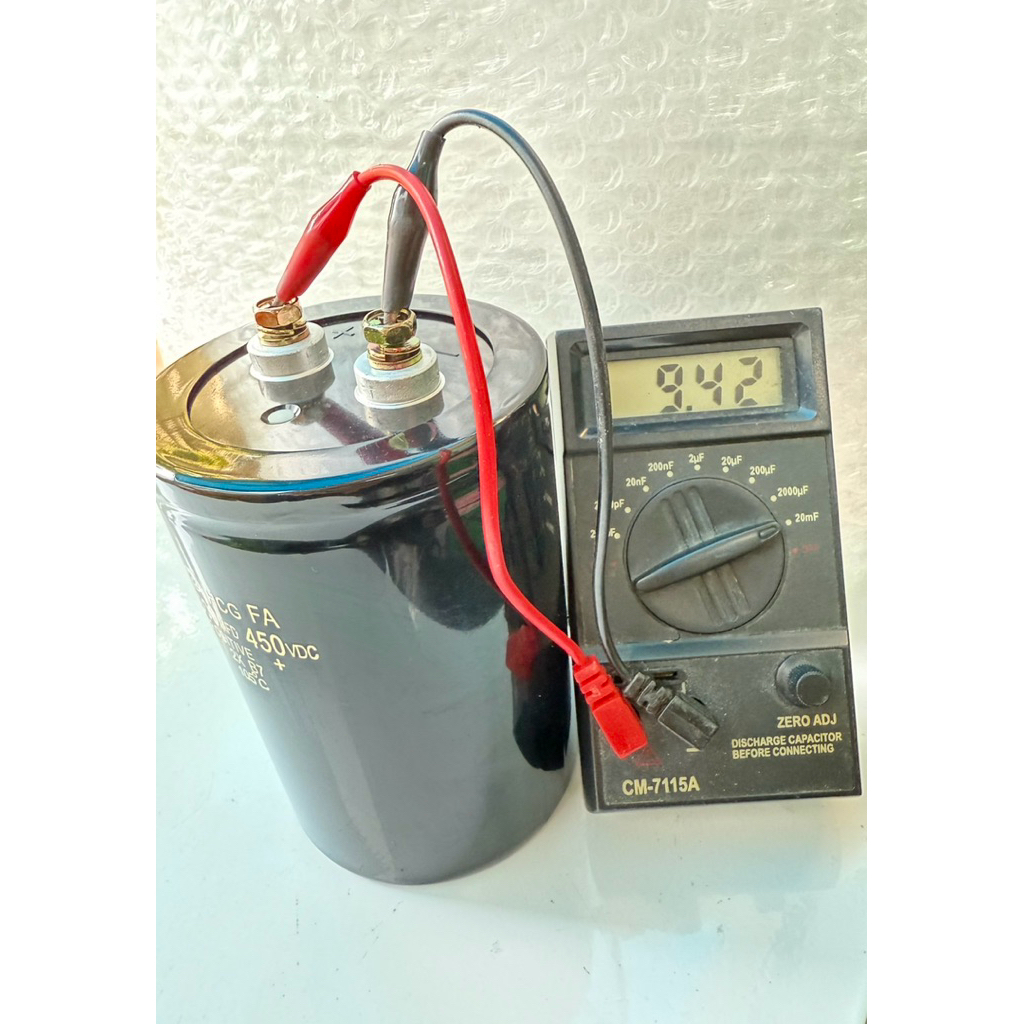 (แพ็ค1ตัว)Capacitor 10000UF 450VDC ค่า+-20%ตัวสวยไม่บุบQCก่อนส่ง ขนาด9x13CM 10000UF 450V คาปาซิเตอร์