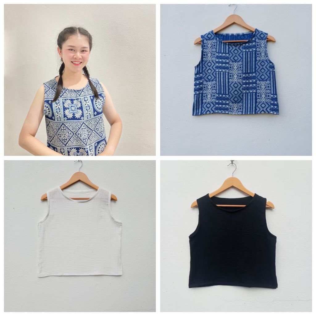 เสื้อแขนกุด ผ้าสาลู 2ชั้น ฝ้ายธรรมชาติ  🌻🍃