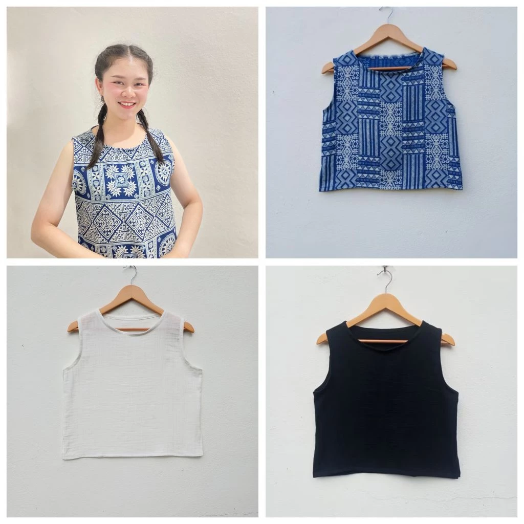 เสื้อแขนกุด ผ้าสาลู 2ชั้น ฝ้ายธรรมชาติ 🌻🍃