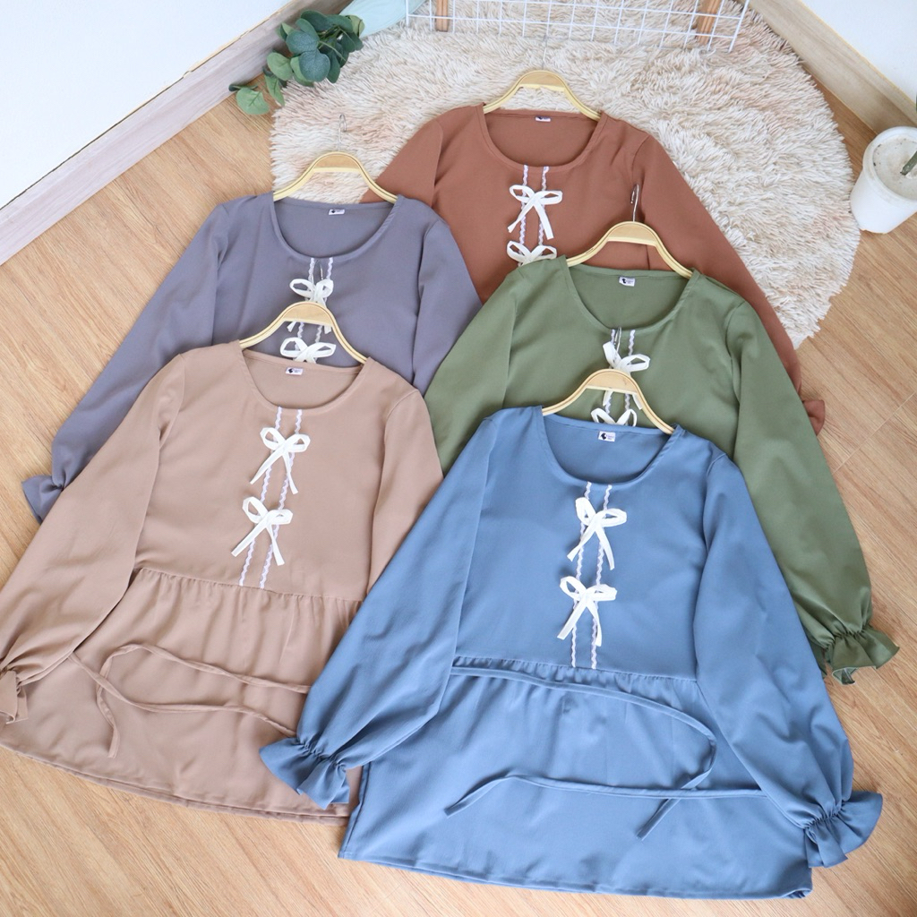 A370 เสื้อสาวอวบ แต่งโบว์หน้า / อก 46