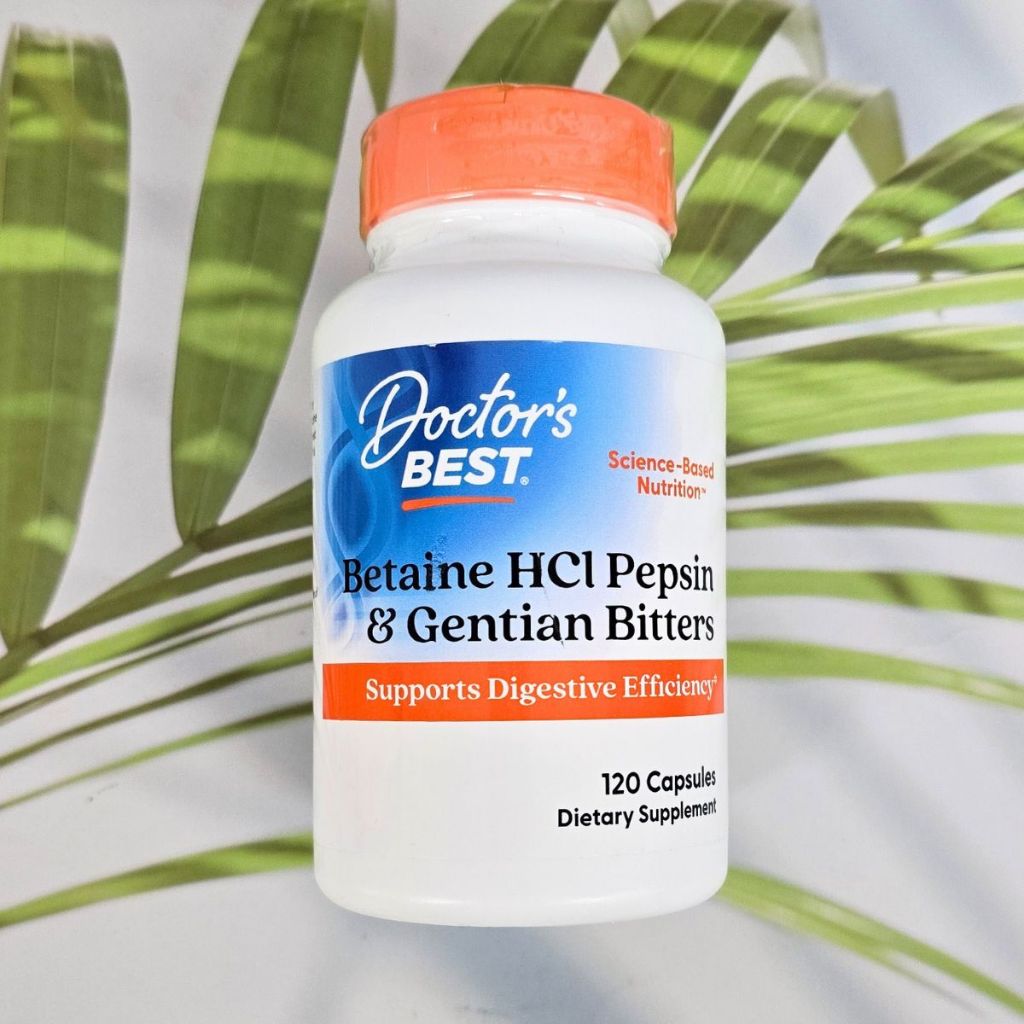 (Doctor's Best®) Betaine HCL Pepsin & Gentian Bitters 120 Capsules