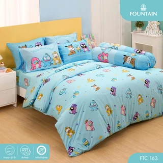 Fountain FTC163 การ์ตูน Hapidanbui ลิขสิทธิ์แท้ Sanrio สัมผัสนุ่มลื่น ชุดเครื่องนอนฟาวน์เทน ผ้าปูที่นอน ผ้านวม