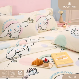 Fountain FTC165 การ์ตูน Cinnamoroll ลิขสิทธิ์แท้ Sanrio สัมผัสนุ่มลื่น ชุดเครื่องนอนฟาวน์เทน ผ้าปูที่นอน ผ้านวม